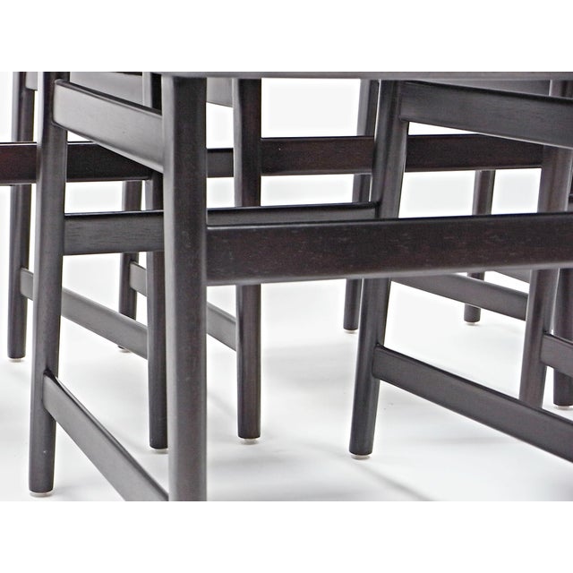 Mid-Century Modern Dining Chairs in Cherry & Leather by Sergio Rodrigues for Lin Brazil, 2010, Set of 5 For Sale - Image 3 of 18