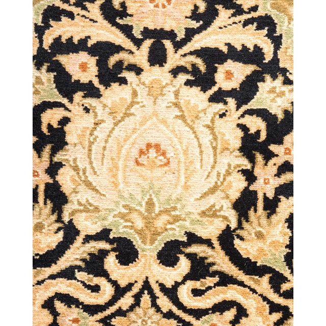 Traditional Mogul Hand-Knotted Area Rug - Black , 8' 1" x 10' 0" For Sale - Image 3 of 8
