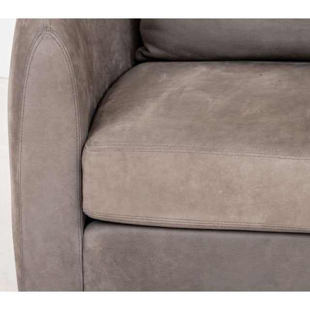 Modern Style Gray Suede Tub Chairs, Pair For Sale - Image 4 of 8