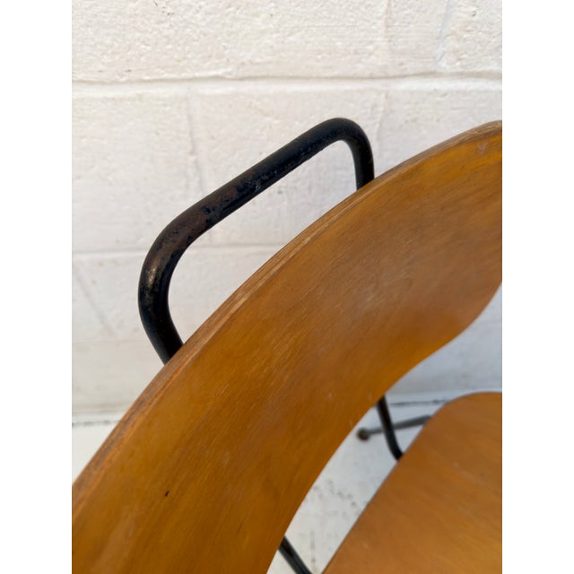 Set of Six Vintage Molded Plywood and Metal Chairs For Sale - Image 12 of 14
