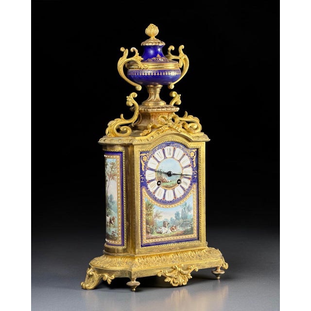 Antique Porcelain and Ormolu Mantel Clock from Richard & Cie, 1890s For Sale - Image 6 of 18