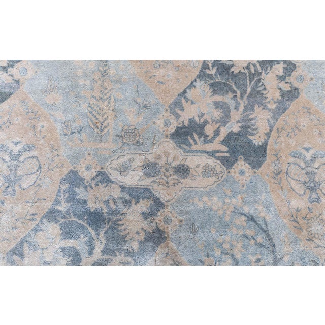 Antique North Indian Botanical Wool Rug For Sale - Image 4 of 10