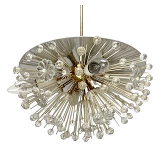 Mid-Century Austrian Flower Snowflake Pendant Lamp by Emil Stejnar for Rupert Nikoll, Vienna, Austria, 1950s For Sale
