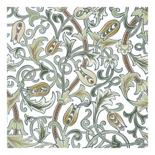 Morris & Co. Scrolling Tulip Wallpaper in Woad/Thyme For Sale