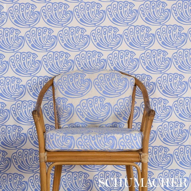 2020s Schumacher Ramsgate Wallcovering In French Blue For Sale - Image 5 of 6