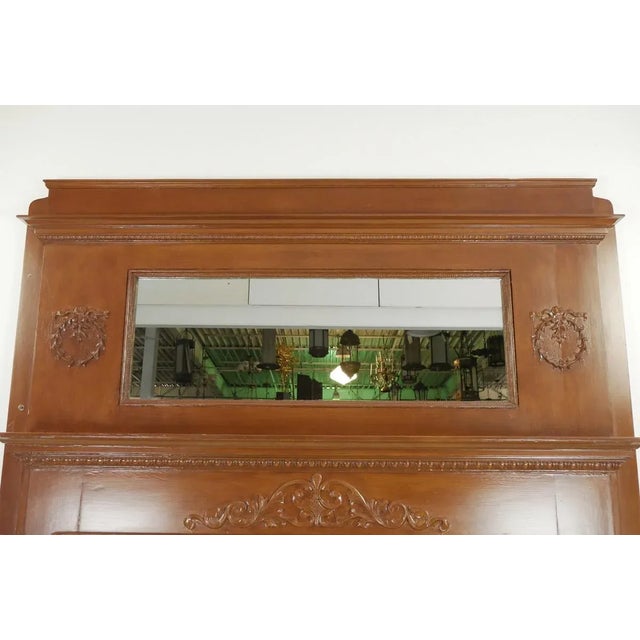 Victorian Vintage Victorian Full Size Wooden Mantel With Mirror For Sale - Image 3 of 9