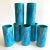 Aqua Vintage Mid Century Modern Dryden Studio Art Pottery Drip Glaze Ceramic Tumbler Cups - Set of 7 For Sale - Image 8 of 13