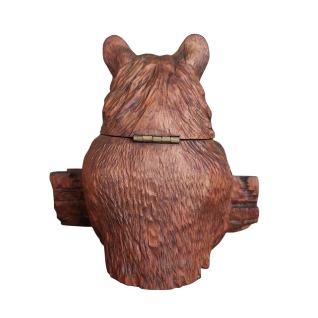 Antique Carved Wooden Inkwell with Glass Insert by Bear Brienz, 1880s-1910s For Sale - Image 11 of 16