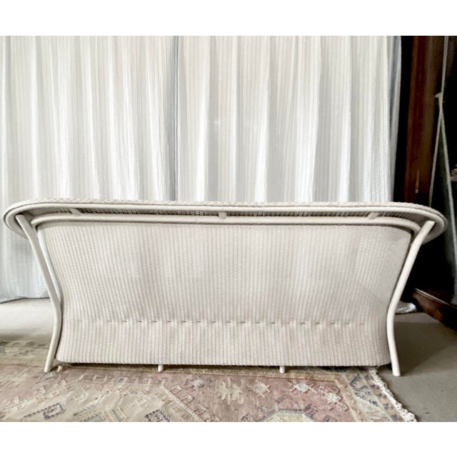 Vintage Lloyd Looms - 3 Piece Wicker Set: Sofa, Rocking Chair, Foot Stool/Side Table, 3 Pieces For Sale - Image 9 of 17
