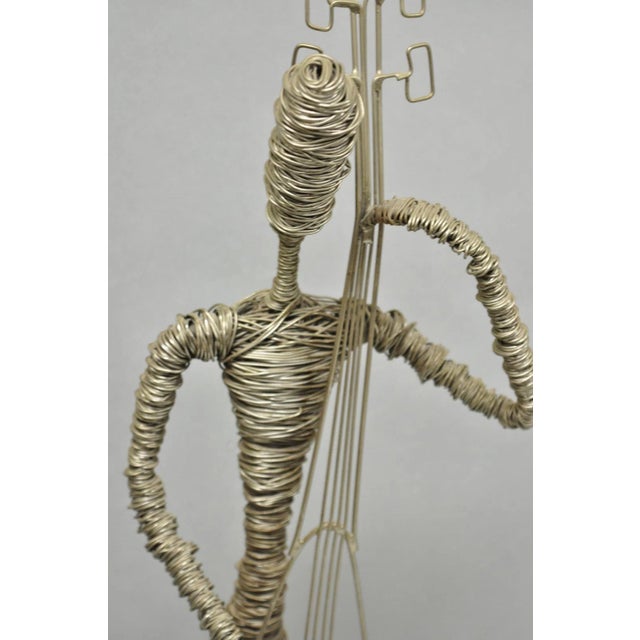 Vintage Mid Century Modern Brutalist Wire Musician Band Figure Sculpture - Set of 2 For Sale - Image 9 of 17
