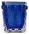 Cobalt Blue Pressed Glass Vase by Josef Schott for Smålandshyttan, Sweden, 1960s For Sale