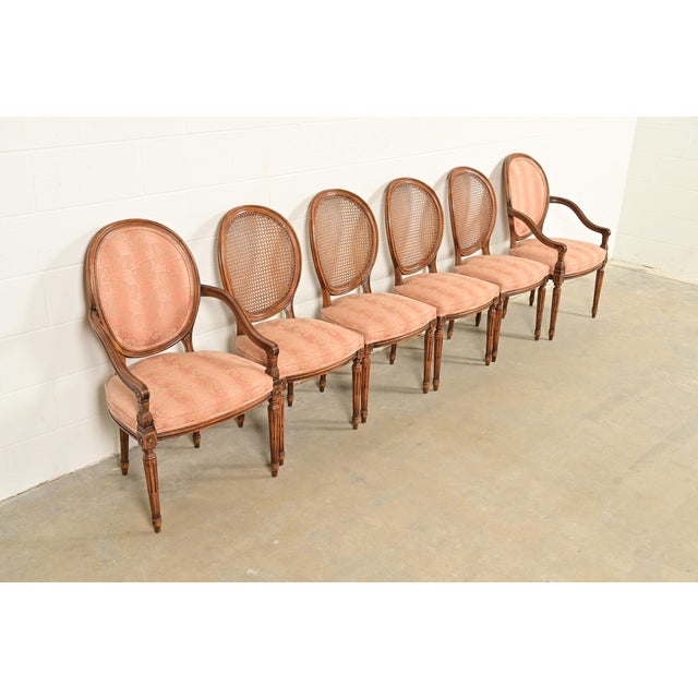 Karges French Regency Louis XVI Carved Walnut Cane Back Side Chairs or Dining Chairs, Pair For Sale - Image 12 of 13