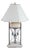 Vintage Neoclassical Directoire Style Travertine Stone & Iron Buffet Table Lamp For Sale