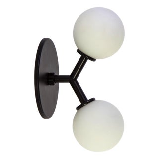 Y Sconce, Modern, 3 Inches Glass Globes, by Research.Lighting, Modern, Minimal For Sale