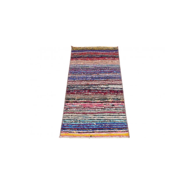 Decorative vintage mini rag rug from Adana region of Turkey. Approximately 45-55 years old. In very good condition. Rare...
