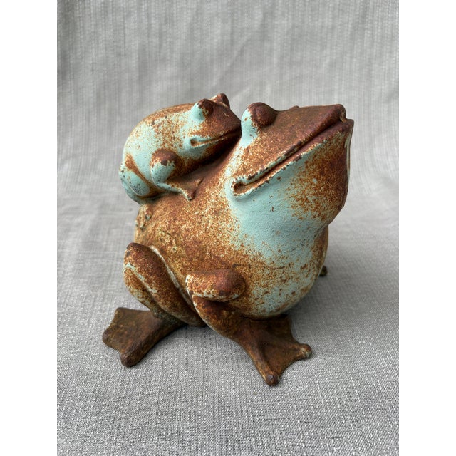 Vintage Cast Iron Frog Doorstop Garden Ornament For Sale In New York - Image 6 of 12