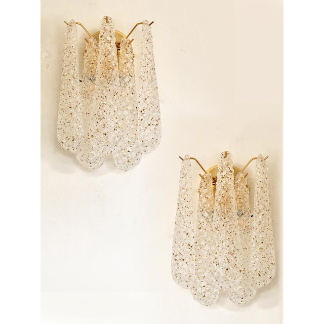 Contemporary Mid-Century Modern "Conchiglie" Murano Glass Gold Wall Sconce-Set of Two For Sale - Image 9 of 10