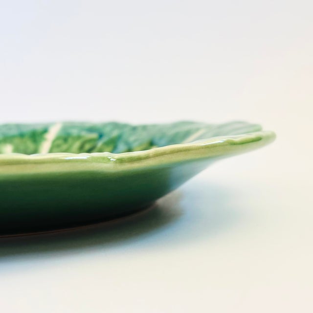 Late 20th Century Portuguese Cabbageware Plate by Bordallo Pinheiro For Sale - Image 5 of 9