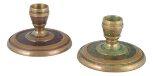 Art Deco Brass Candlesticks from CAWA, Denmark, 1940s, Set of 2