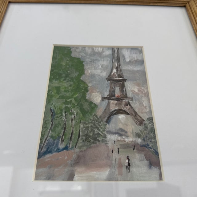 Framed and Matted Eiffel Tower Abstract Print For Sale - Image 4 of 4