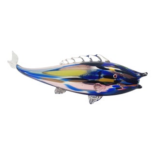 Fish Glass Figurine, Former Czechoslovakia, 1960s For Sale