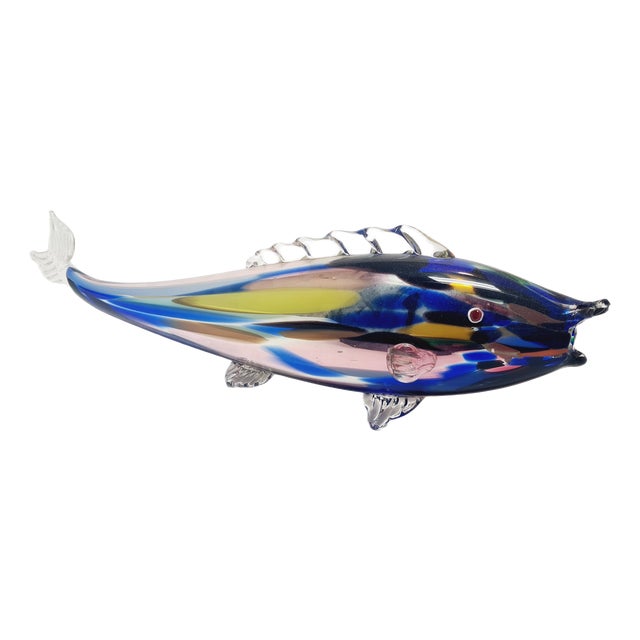 Fish Glass Figurine, Former Czechoslovakia, 1960s For Sale