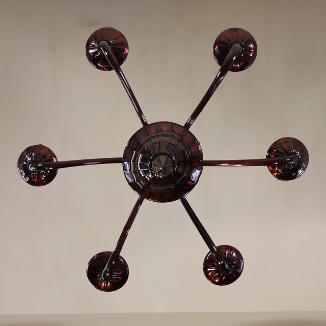 Early 21st Century Mid-Century Large Aubergine Murano Glass Silver Gilt For Sale - Image 5 of 12