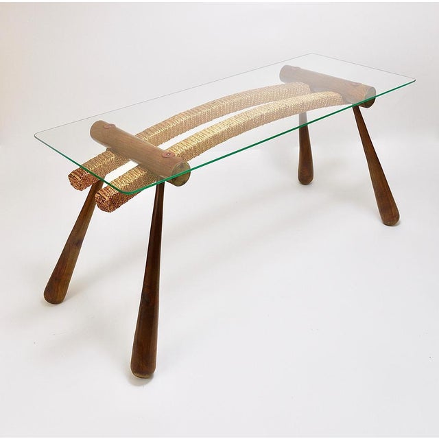 Mid-Century Coffee Occasional Side Table in Maple & Rope by Max Kment, Austria, 1950s For Sale - Image 11 of 18