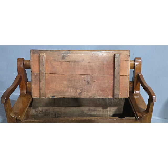Early 19th Century French Cherry Hall Bench, 1800s For Sale - Image 5 of 14