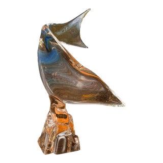 Licio Zanetti Murano Glass Fish Sculpture, Signed For Sale