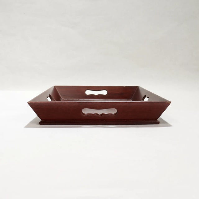 Late 20th Century Colonial Williamsburg Small Mahogany Serving Tray For Sale - Image 5 of 12