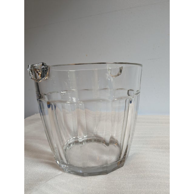 Vintage Mid-Century Clear Pressed Glass Water Pail Ice Bucket Set - 3 Pieces For Sale - Image 9 of 16