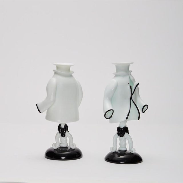1940s Candlesticks by Fulvio Bianconi for Venini, Murano, Italy, 1940, Set of 2 For Sale - Image 5 of 10