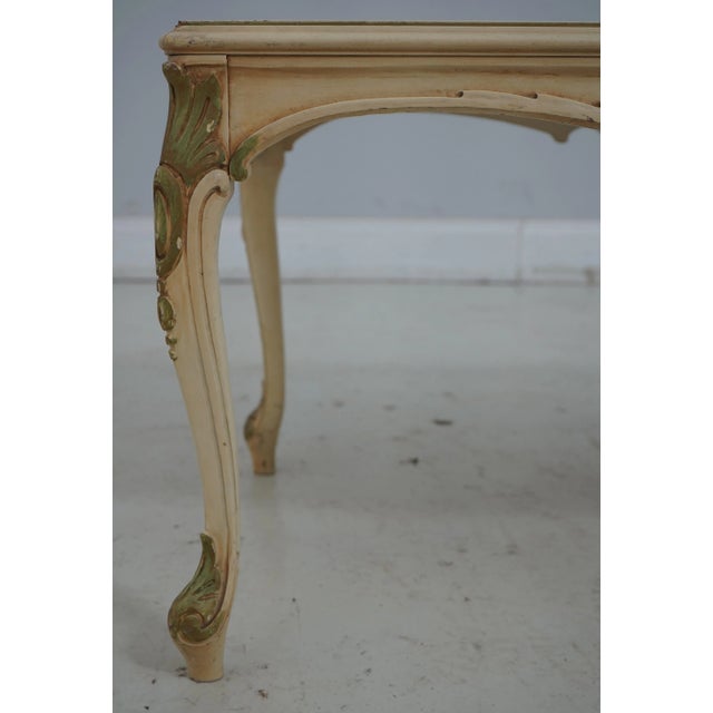 Paint Italian Style Paint Decorated Black Glass Coffee Table For Sale - Image 7 of 12