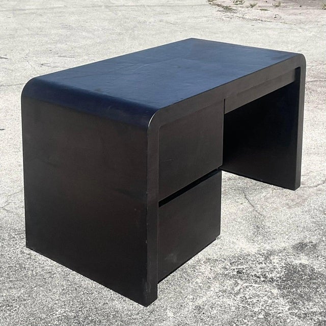 Late 20th Century Vintage Contemporary Signed Karl Springer Waterfall Desk For Sale - Image 10 of 12