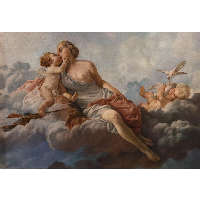 Noël Hallé (Paris, 1711 - 1781) Venus and Cupid Oil on canvas 70 x 100 cm. - Framed 87 x 118 cm. Excellent condition. The...