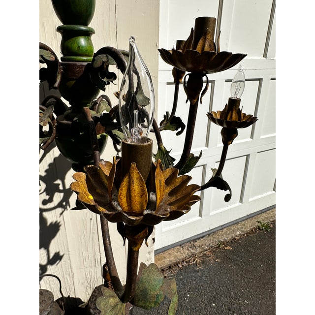 Vintage Country French 10 Light Chandelier For Sale - Image 4 of 10