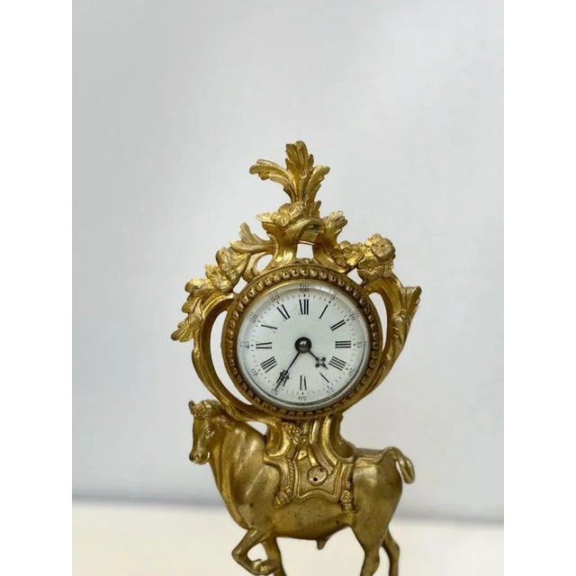 French 19th Century Bull Bronze Clock For Sale - Image 4 of 6