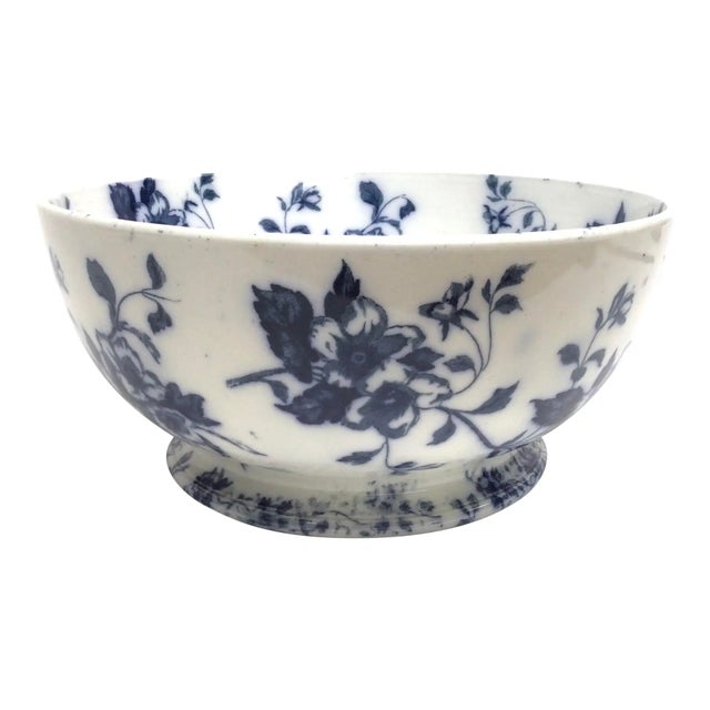 X L Beautiful Antique Blueflow Fruit Centerpiece Bowl For Sale - Image 4 of 11