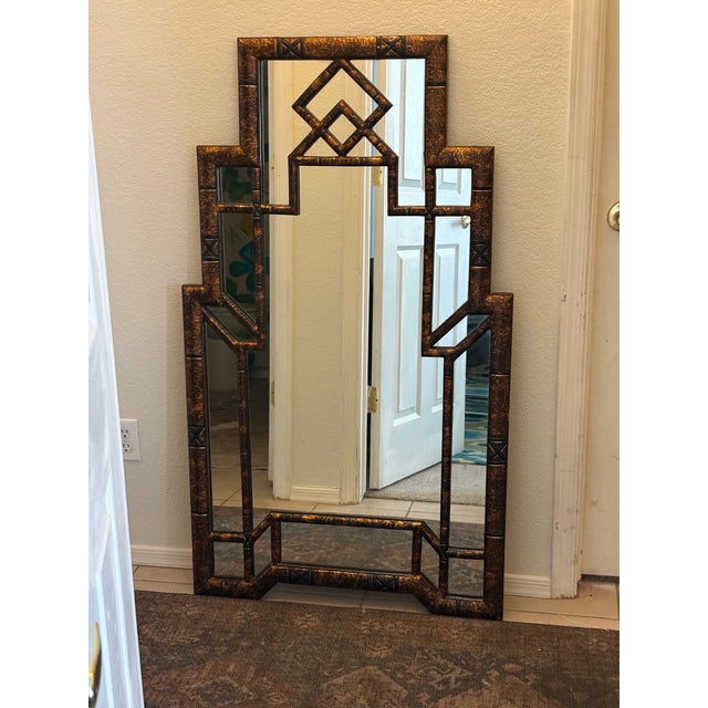 Late 20th Century Vintage Faux Tortoise Shell Finish Mirror For Sale - Image 5 of 10