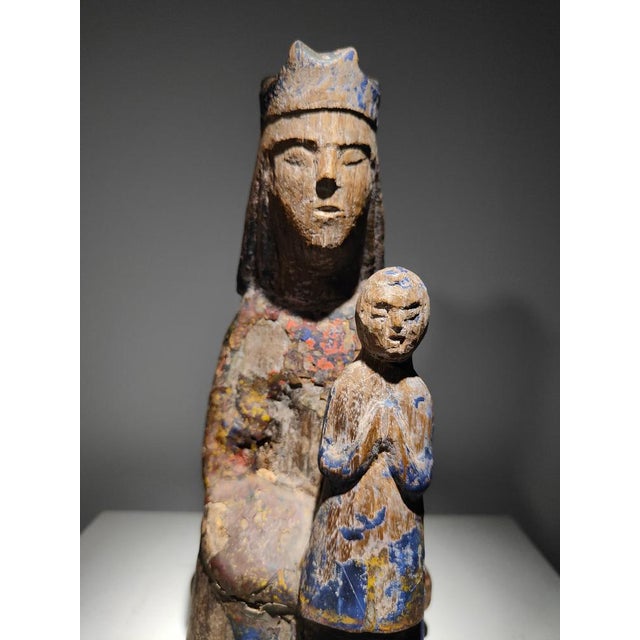 15th Century & Earlier 12th Century Seated Virgin with Child Sedes Sapientiae, Spain For Sale - Image 5 of 18