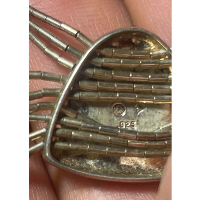 Navajo Indian Art 1990s Silapada Multi Strand Liquid Silver Necklace With Hammered Sterling Silver Pendant For Sale - Image 4 of 6