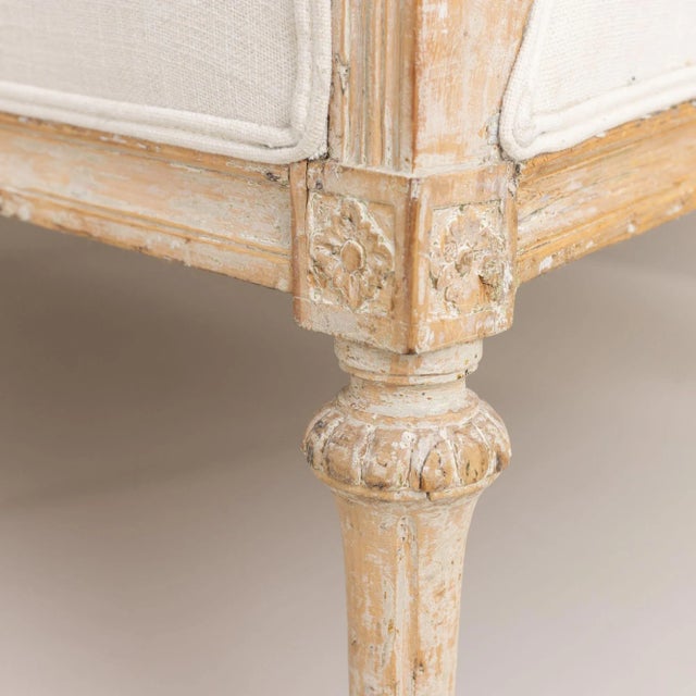 Wood 18th Century Swedish Gustavian Period Sofa Bench in Original Patina For Sale - Image 7 of 13