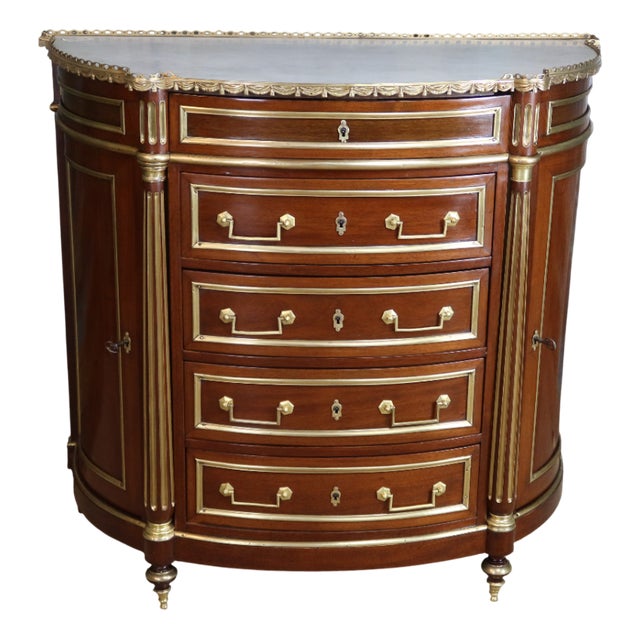 Demi-Lune Chest of Drawers with Doors, 19th Century For Sale