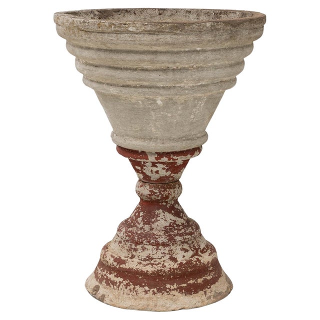 Mid 20th Century French Funnel-Shaped Concrete Planter For Sale - Image 10 of 18