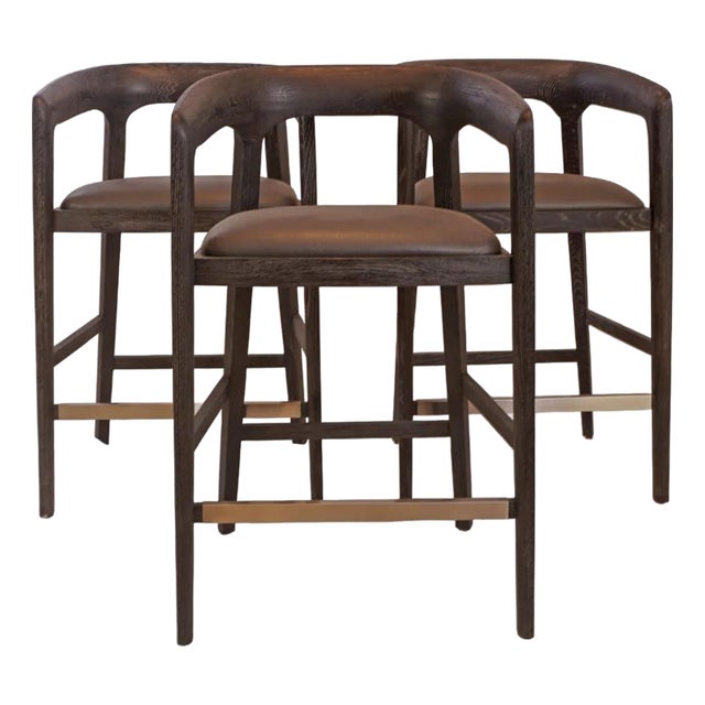 Interlude Kendra Counter Stools, Set of 3 For Sale