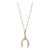 Syna Yellow Gold Wishbone Pendant with Diamonds For Sale