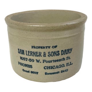 Antique Red Wing Stoneware Advertising Crock For Sale