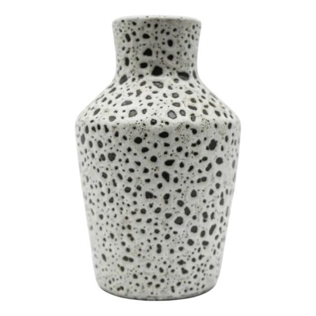 White & Black Studio Ceramic Vase by Wilhelm & Elly Kuch, Germany, 1960s For Sale