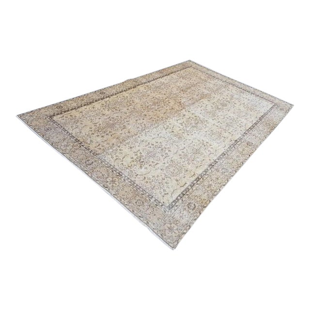 1960s Beige Turkish Floor Carpet 6x10 For Sale